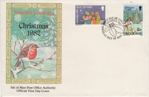 Isle of Man 1982 FDC Sc 221-222 Magi, Robin Christmas