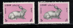 LEBANON Scott # 441 MH x 2 - Rabbit