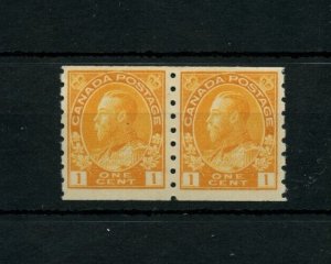 ?#126 One cent Admiral coil pair F MNH,   Cat $36,  Mint Canada