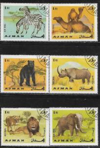 Ajman 1969 Large Animals MI# 412-417 /CTO