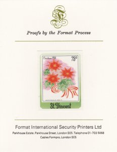 St VINCENT 1985  CHRISTMAS  imperf on FORMAT INTERNATIONAL PROOF CARD