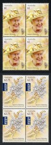 Australia SG4555-6 Queen Elizabeth IIs 90th Birthday set in U/M Blocks