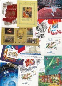 Thematic stamps RUSSIA 1985-91 Miniature sheets 34 different  cat £145 MNH