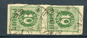 ESTONIA; 1919 early Pictorial Imperf issue fine used 10p. POSTMARK Pair