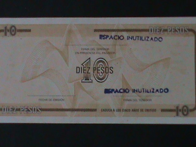 ​CUBA-NATIONAL BANK OF CUBA-$10-PESO-TOURIST EXCHANGE CERTIFICATE-UNC-VF-RARE
