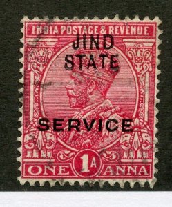 India- Convention States, Jhind, Scott #o27, Used