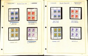 Canada Stamp Collection on 18 Pages, Mint NH Inscription Blocks Definatives (BA)