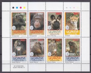 1994 Uganda 1429-1436KL Fauna - Sierra Club 11,00 €