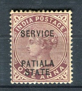 INDIA; PATIALA 1891 classic QV SERVICE Optd. issue Mint Shade of 1a. value