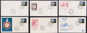 ICELAND - 1974 SELECTED 6 COVERS WITH DIFFERENT SPECIAL CANCELLATIONS