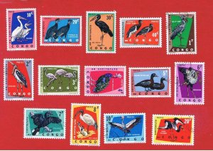 Congo DR #429-442  VF used   Birds  Free S/H