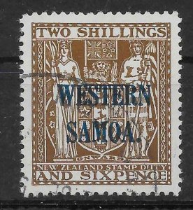 SAMOA SG207 1945 2/6 DEEP BROWN ARMS USED