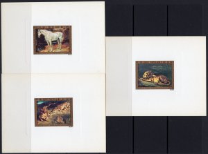 Congo 1973 Sc#C157/C159 EUGENE DELACROIX FAMOUS PTGS.3 DELUXE Souvenir Sheets