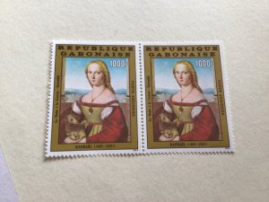 Republic Gabonaise Raphael painting mint never hinged stamp pair  A16458