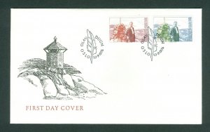 Norway. 1976 FDC. Cachet . Olav Duun On Duun Mountains. Sc# 681-682.