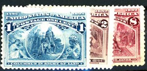 U.S. #230,231,236 MINT 230 OG HR/231 OG HR/236 NG