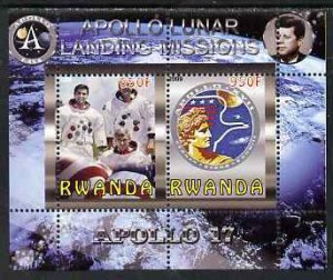 RWANDA - 2009 - Lunar Landings, Apollo 17 - Perf 2v Sheet - MNH - Private Issue