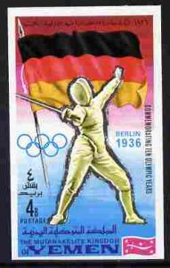 Yemen - Royalist 1968 Fencing 4b from Summer Olympics imp...