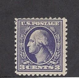 United States, 464, 3c Washington Violet F-VF Single, **Hinged**