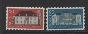 Norway #454-55 (1964 Constitution set) VFMNH CV $3.25