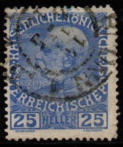 AUSTRIA SG197A 1908 25h BLUE USED