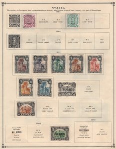 Nyassa 1898-1924 Collection with 42 Stamps on Scott International Album Pages