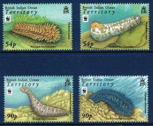 BIOT 2008 Sea Cucumbers/ WWF; Scott 361-64, SG 392-95; MNH