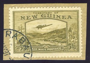 New Guinea 1939 'Air Mail' 5s olive-brown very fine used. SG 223. Sc C57.