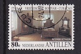 Netherlands Antilles  #584 cancelled 1987 Bolivar-Curacao friendship  80c