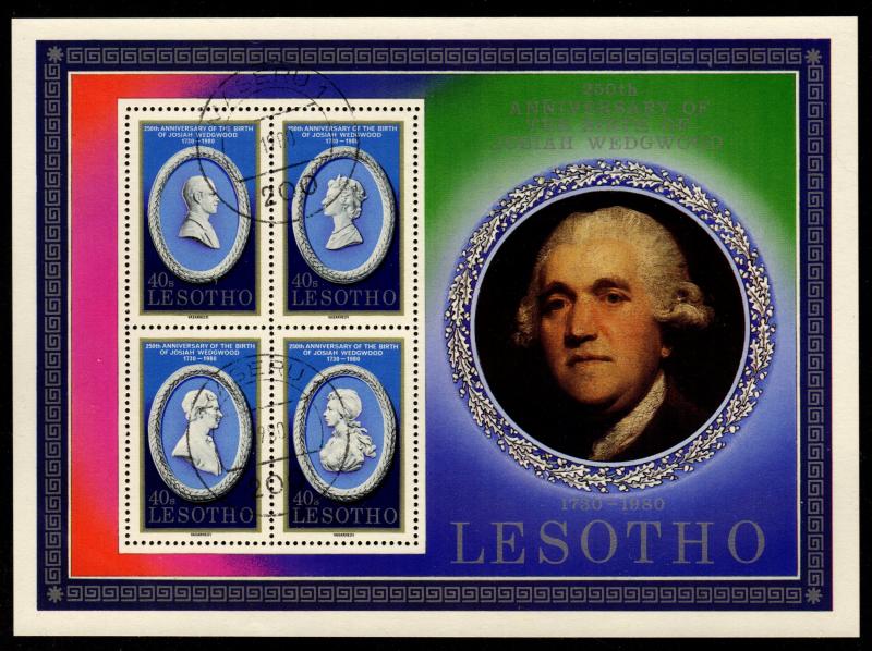 Lesotho - Cancelled Souvenir Sheet Scott #301 (Wedgwood Pottery)