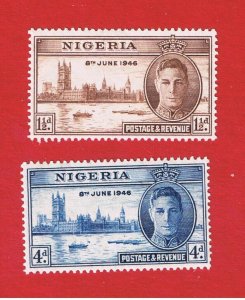 Nigeria #71-72  MVFLH OG  Peace Issue  Free S/H