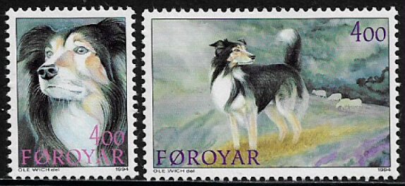 Faroe Is #266-7 MNH Set - Sheepdogs