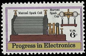 U.S. Scott # 1500  1973 6c multi Litho& Marconi
Equipment ; TAGGED mint-nh- vf