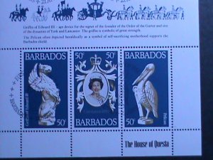 ​BARBADOS 1953 25TH ANNIV: COLONATION - QUEEN ELIZABETH II-S/S -70 YEARS OLD