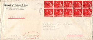 United States Airmail Issues 8c Airliner Over Capitol (10) 1963 Culver City, ...