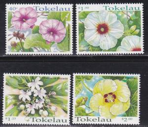 Tokelau # 260-263, Tropical Flowers, NH, 1/2 Cat