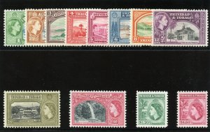 Trinidad & Tobago 1953 QEII set complete superb MNH. SG 267-278a. Sc 72-83.