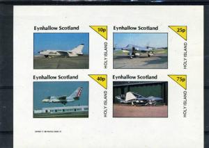 EYNHALLOW (Scotland) 1982 Aircraft Sheet 4 values Imperforated mnh.vf