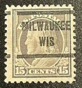 Scott#: 514 - Benjamin Franklin 15c 1917 Milwaukee precancel - Lot 18