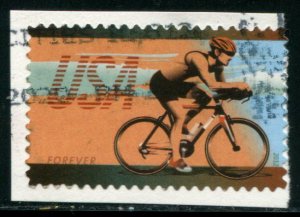 4689 US (45c) Bicycling: Road Racer SA, used on paper