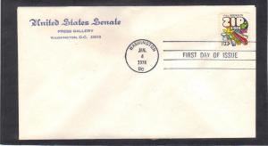 Senate 1511 10c Zip Code FDC (No Cachet-U/A) CV41216