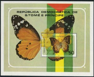 St Thomas & Prince 507,MNH.Mi Bl.32. Butterfly Charaxes varanes defulvata,1979.