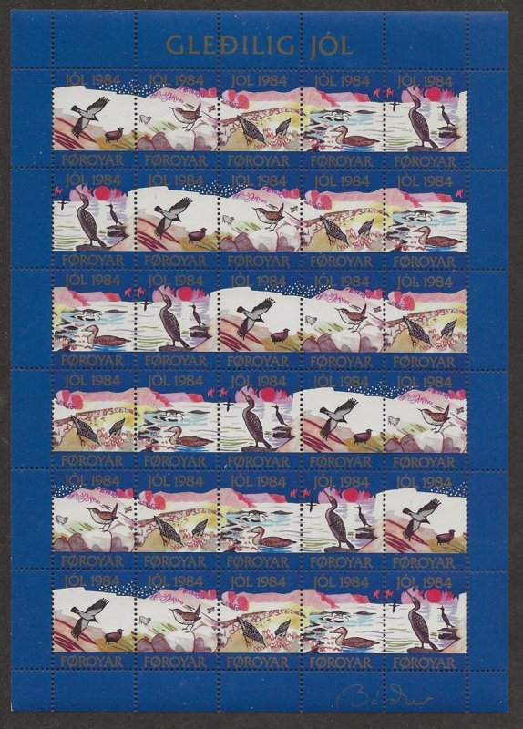 Faroes Iskands 1984 Seals Full Sheet