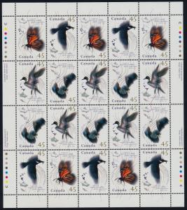 Canada 1567a sheet MNH Birds, Maps