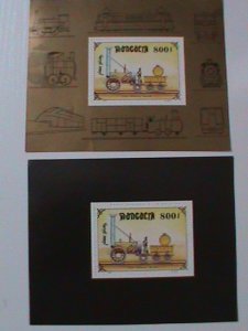 MONGOLIA-1997 ERROR SHEET-MISSING GOLD COLOR -LOCOL MOTIVE-TRAIN  -CTO S/S VF