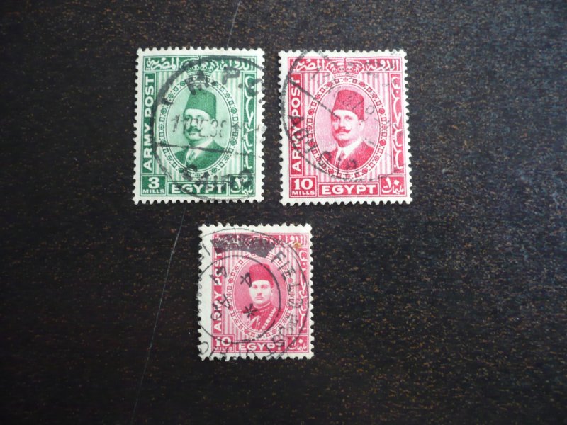 Stamps - Egypt - Scott# M12,M13,M15 - Used Part Set of 3 Stamps