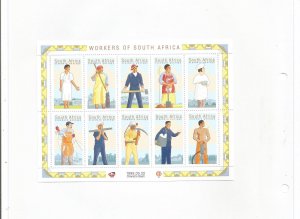 SOUTH AFRICA REPUBLIC - 1999 - Workers of SA - Perf 10v Sheet - Mint Ligh...