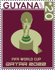 Stamps.  Soccer World Cup in Qatar 2022 Guyana , 2022 year ,1 stamp perforated