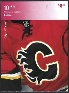 Canada #2674a 63¢ Calgary Flames (2013). Booklet of 10 stamps. MNH