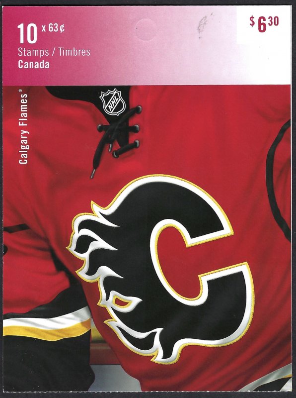 Canada #2674a 63¢ Calgary Flames (2013). Booklet of 10 stamps. MNH